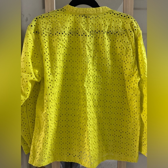 Zara Neon Yellow Eyelet Tunic Top NWT - Picture 4 of 7
